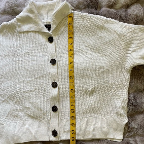 QUINCE- 100% Organic Cotton Fisherman Collared Cardigan size medium - Picture 8 of 9